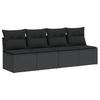 Vidaxl Sofa Ogrodowa Z Poduszkami, 4-Osobowa, Czarna, Polirattan