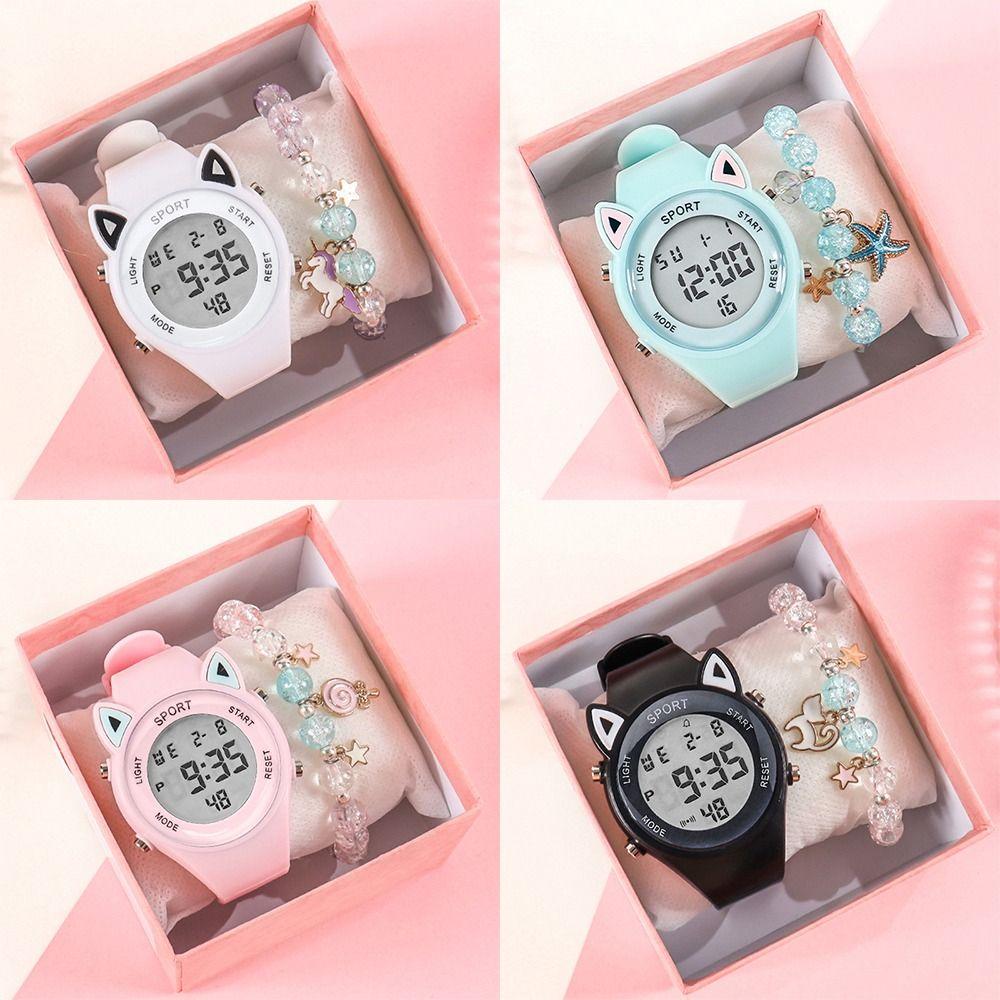 with Bracelet Digital Watch Silicone Sports Electronic Watch Fashion Kids Watch  for Students