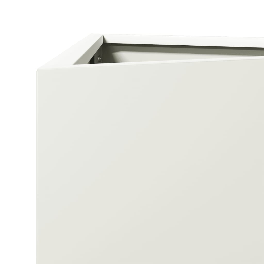 White Triangular Planter 30 X 26 X 75 Cm Steel