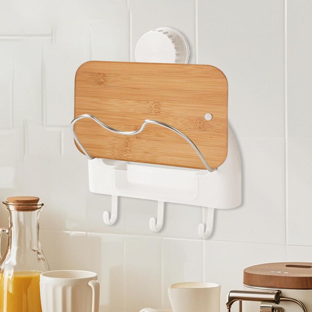 Wall Mounted Pot Lid Organizer Suction Cup Cutting Board Rack Kitchen Pot Lid Rack For Home Cooks Apartment Homemakers Cooking