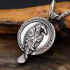 Punk Vintage Nordic Crow Pendant Nnecklace Stainless Steel Viking Celtic Knot Necklace For Men Amulet Jewelry Gift