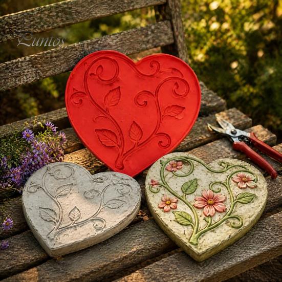 DIY-Kits für Anfänger Trittstein Silikonform für Garten Terrasse Weg Pfad Dekoration, Wiederverwendbare Dekorations-Gießform, Ahornblatt/Kürbis/Pfote/Gänseblümchen/Herz