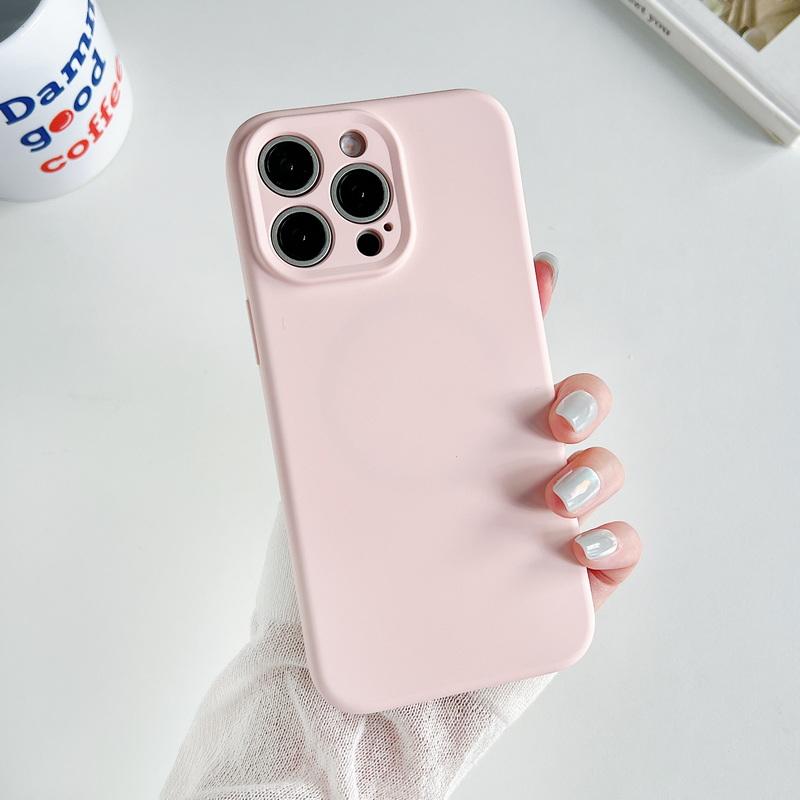 Pentru iPhone 16 15 Pro Max 14 Pro 13 12 11 Huse Culoare Solidă Silicon Lichid Subțire Protecție Obiectiv Moale Mat Rezistent la Șocuri pentru Magsafe Husă Magnetică pentru Telefon