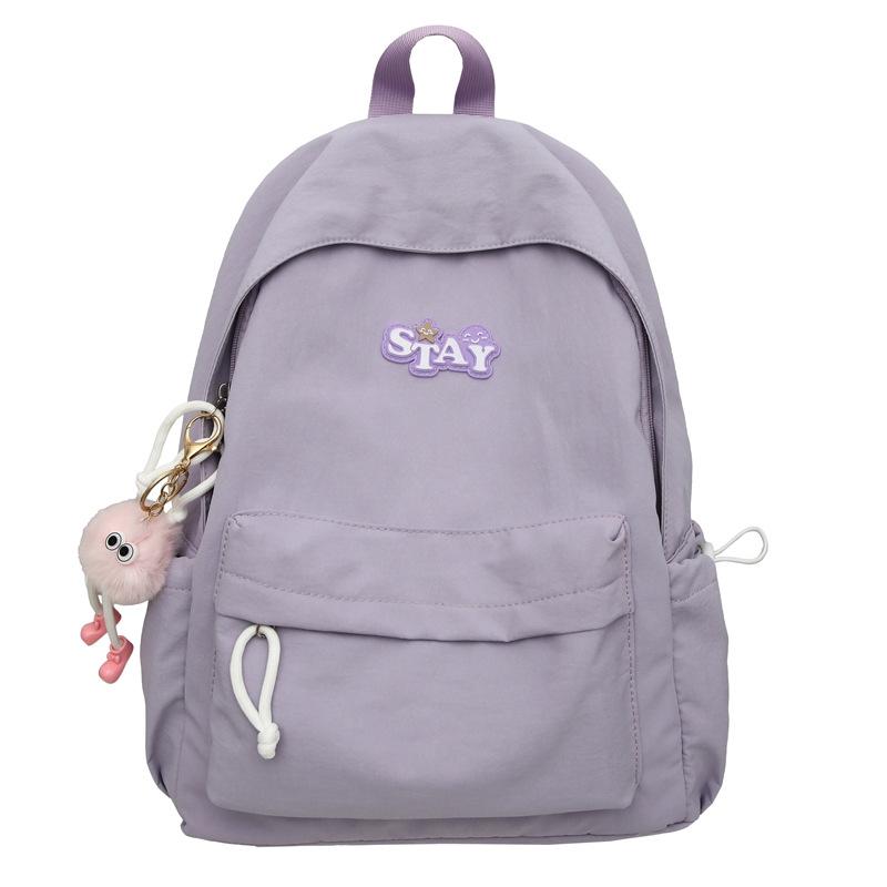 

2025 New Dopamine Color Simple Versatile Commuter Junior High School Student College Student Large Capacity Backpack Small фіолетовий