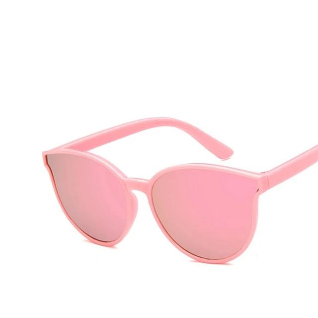 

Kids Luxury Cat Eye Sunglasses UV400 Protection Round Mirror Lens Summer Sun Glasses For Girls Boys AS PICTURE