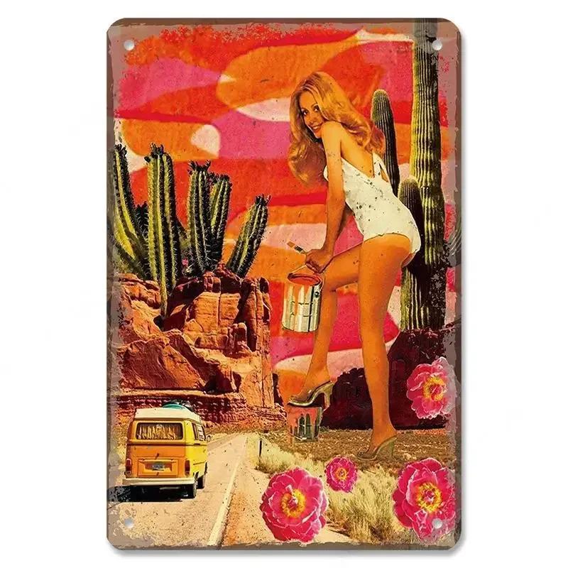 Metall-Wandskulptur Oldtimer | Blechschild, Retro Klassiker Auto Kunst, Halloween & Weihnachtsgeschenk, Bar/Pub/Garage Dekor