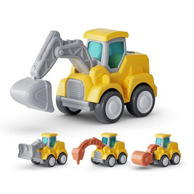 CARLORBO Mini Car Toy Sandpit Set, Working Car, Educational Toy - ABS Excavator Car, Set of 4, Car Toy, Girls, Boys, Birthday Present, Construction