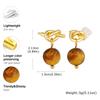 Women's Knot Tiger Eye Stud Earrings,Bead Pendant Geometric Earrings,Female Wedding Party Jewelry Gift