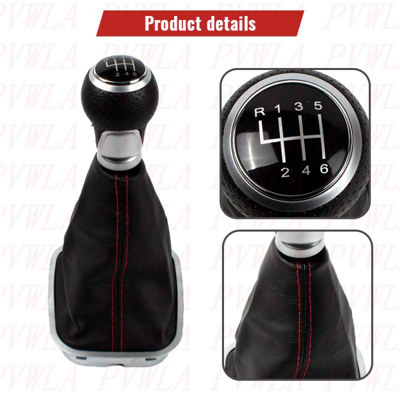 For VW Polo 6R 6C Sedan Hatchback 2011 2012 2013 2014 2015 2016 2017 6 Speed Gear Stick Shift Knob With PU Leather Boot
