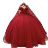 Red wedding dress 1011 new bridal court style high-end texture big trailing heavy industry luxury French main dress
