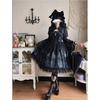 Frühling Sommer Damen Partykleid Lolita Kostüm Muster Rock Hofstil Weiblich Schwarz Langarm Exquisites Elegantes Alltagskleid