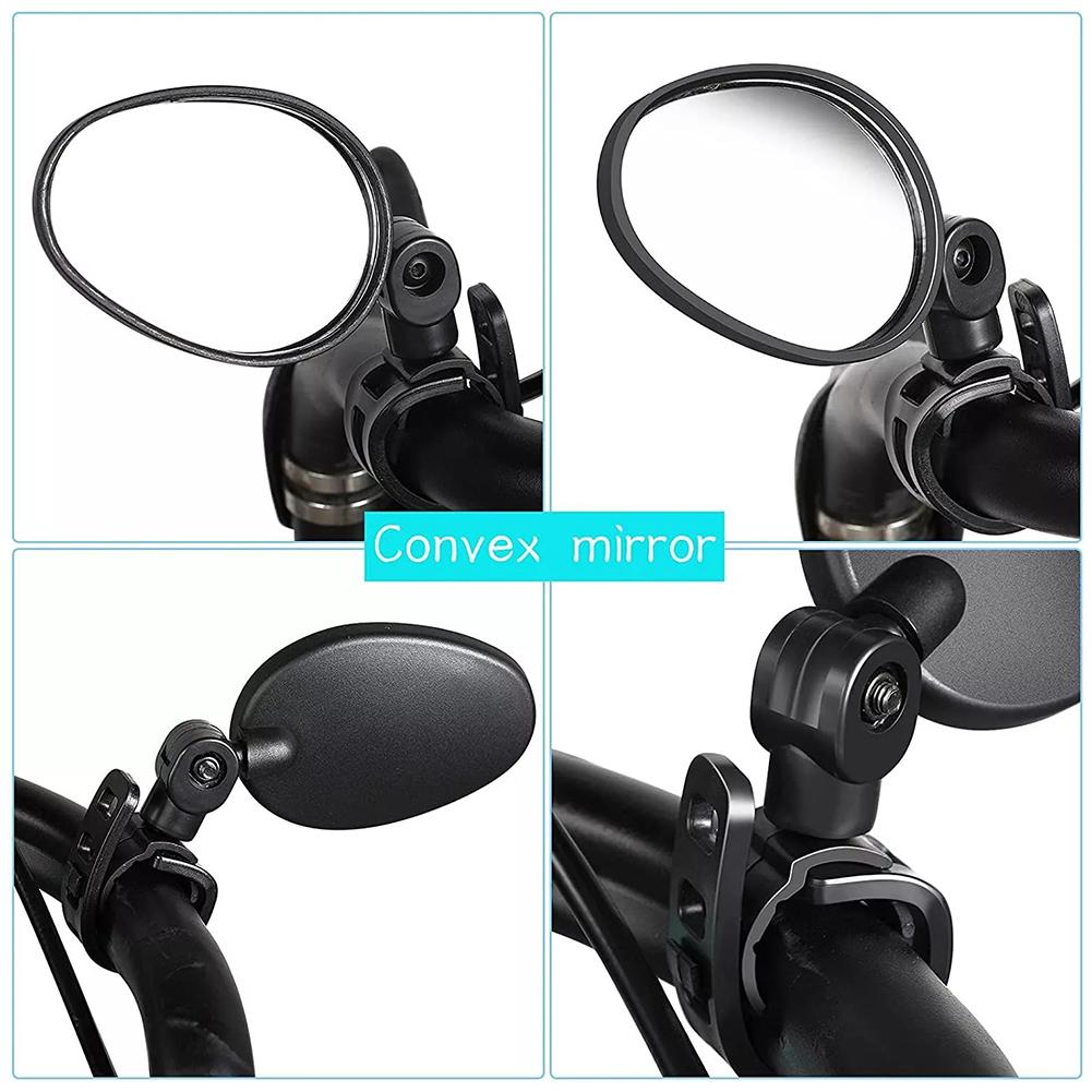 2pcs Bike Rearview Mirror 360. Adjustable Rotatable Angle Mirror For Bicycle Handlebar Outdoor V7I6