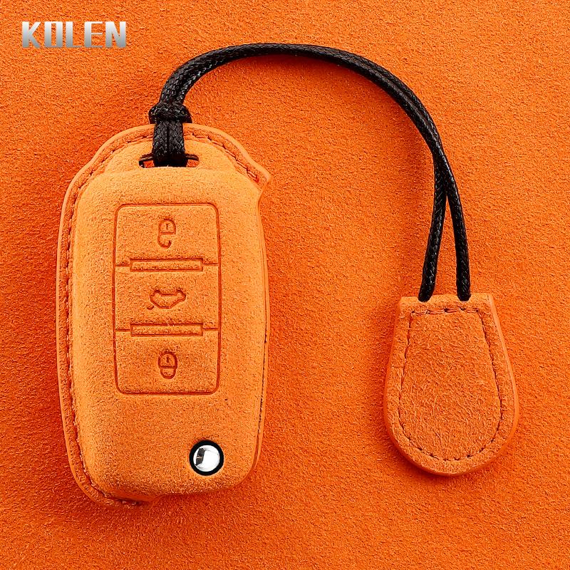Leather Car Key Case Cover Shell For Volkswagen Vw Polo Golf Passat Tiguan Beetle Caddy T5 Up Eos Skoda Octavia Seat Leon Altea