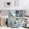 Blue Flower and Bird Print Decorative Pillowcase Living Room Office Ornaments Home Pillowcase