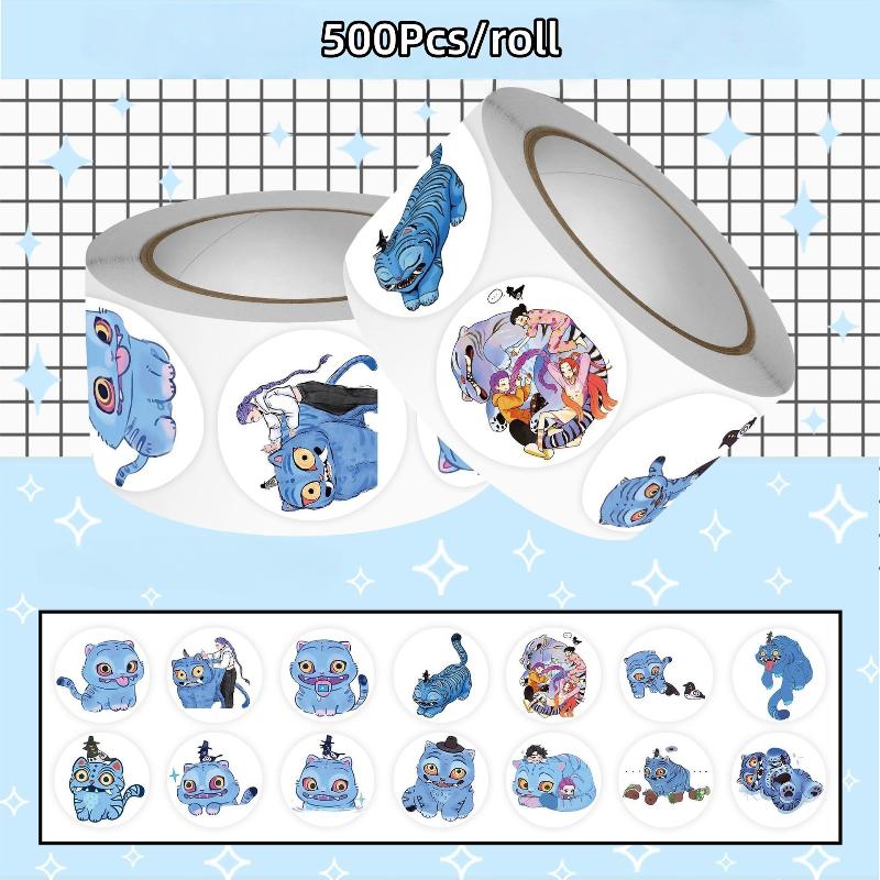 500Pcs/Roll Anime Kpop Demon Hunters Stickers Diy Scrapbooking Phone Luggage Skateboard Waterproof Decal Child Toy Gift