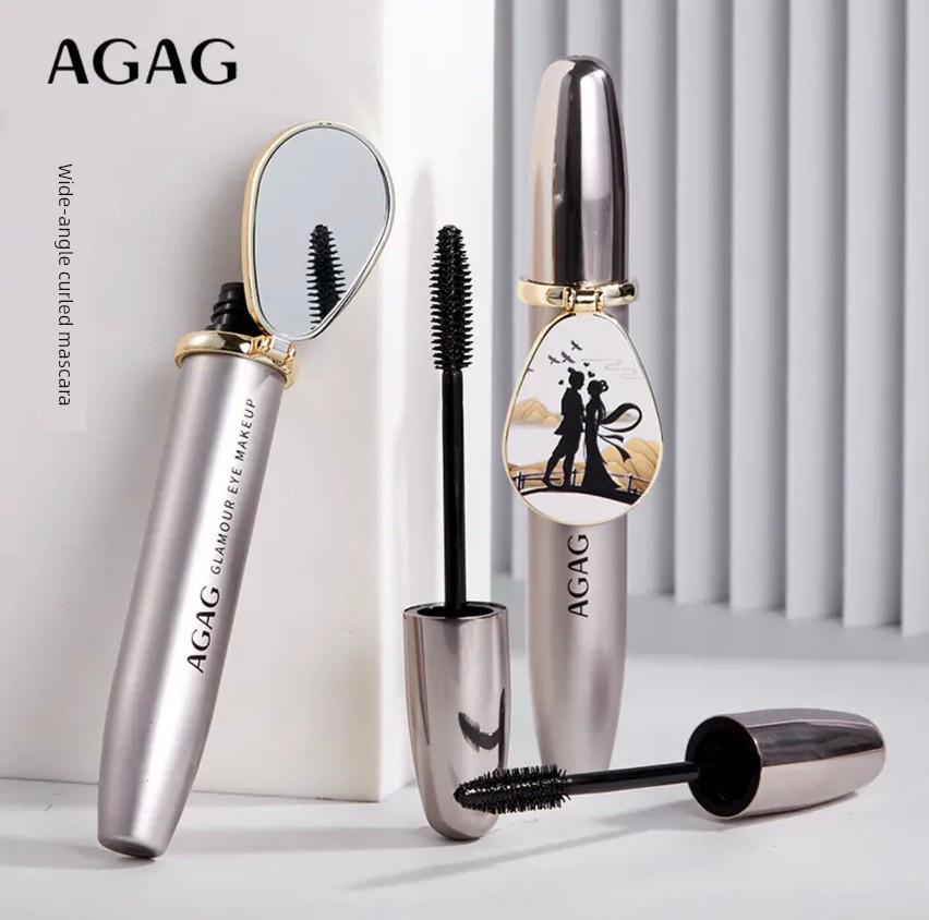 Agag Wide-Angle Curled and Dense Mascara Long Curling Thick Waterproof Sweat-Proof Not Smudge Encryption Amy Li Hua TikTok