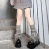 Lolita Knitted Foot Cover Patchwork Stockings Women Fashion Plush Leg Warmers  Female