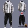 Men's 2020 Autumn/Winter Thick Cotton Three-Piece Suit: Winter Coat with Plus Velvet Sweater