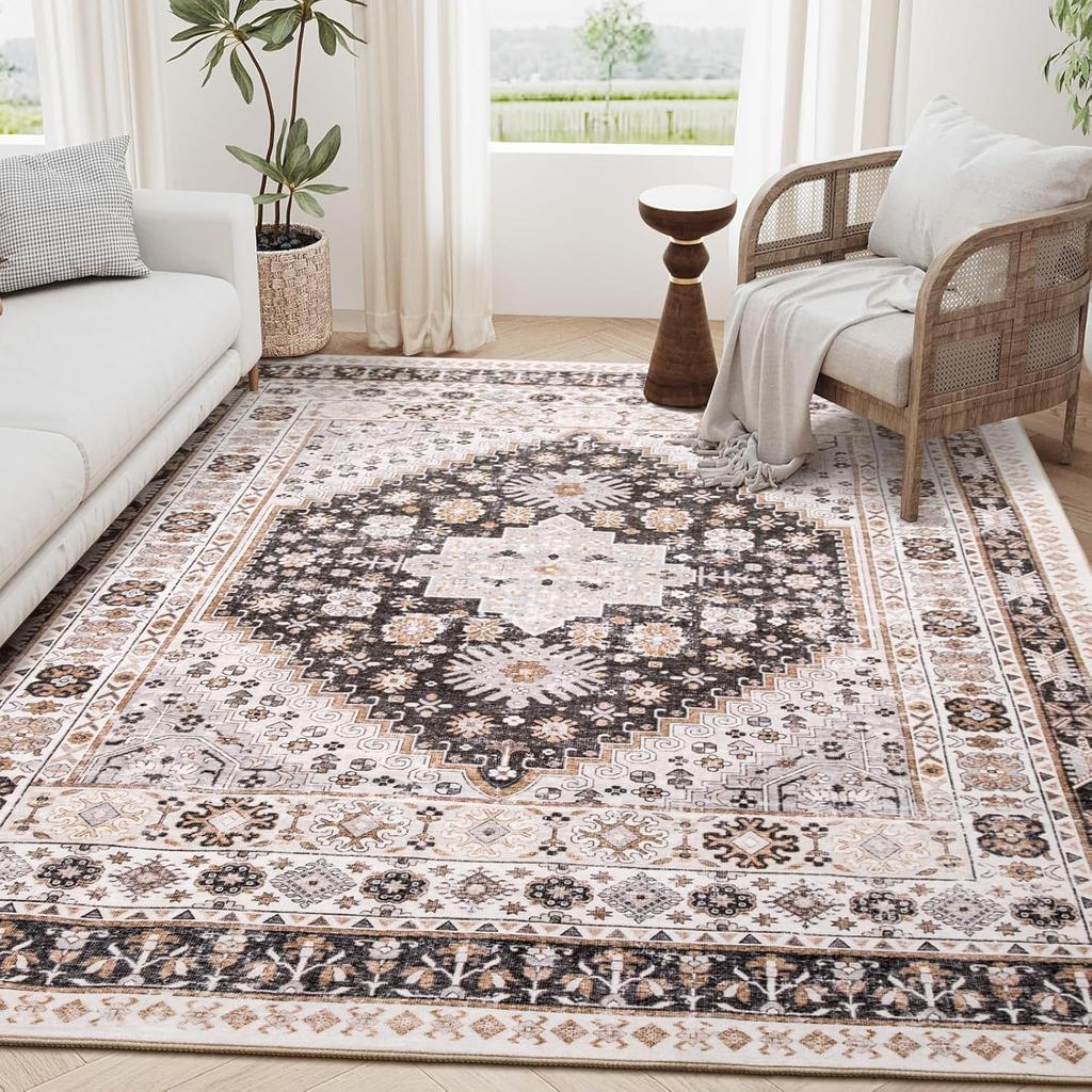 Retro Home Living Room Rug Large Size Non-slip Entrance Door Mats Easy Cleaning Soft Bedroom Carpet Decoration