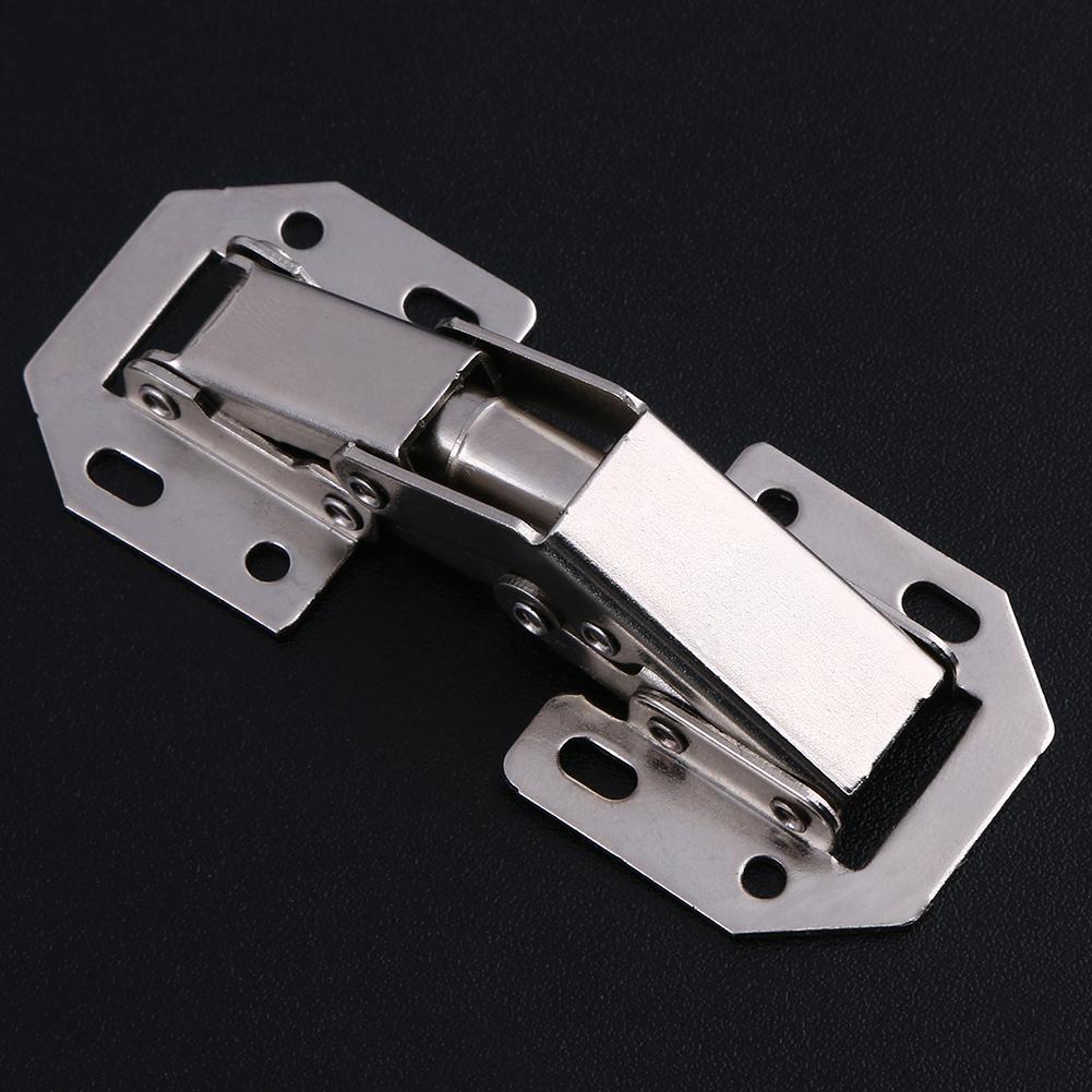 10pcs Furniture Hinge No Drilling Hole Easy Installation Hinges No Slot Required Cold Rolled for Window Cupboard Kitchen Door