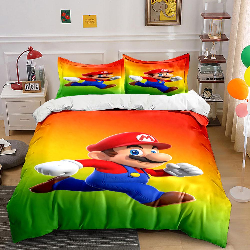 Running character, red background. Bedding sets Duvet cover sets Duvet covers Pillowcases(1* Duvet Cover 2* Pillowcases without duvet insert) 135x200cm