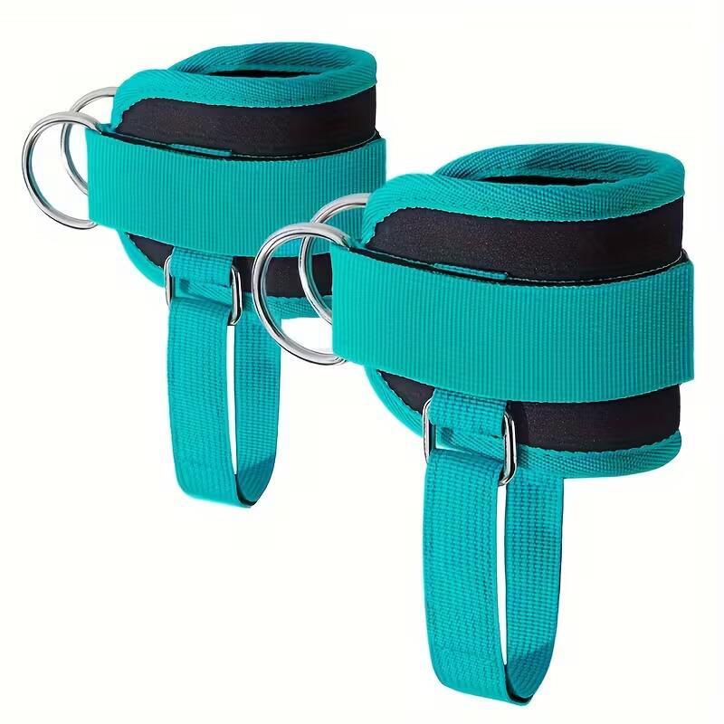 2Pcs Cable Ankle Straps Double D-Ring Adjustable Ankle Cuffs Gym Workouts Glutes Legs Strength Training Brace Support Sport
