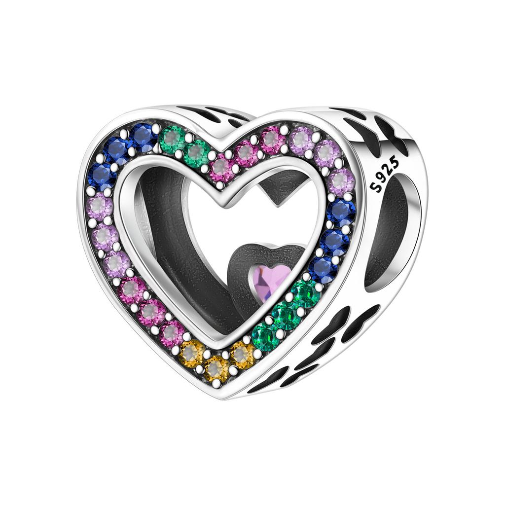 NEW 925 Silver Charm Beads Fit Original Bangle DIY Star Moon Sun Cross Heart Designs Perfect Party Gift