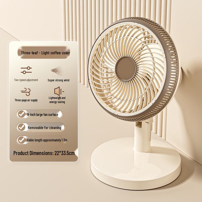 Silent Five-Blade Oscillating Desk Fan - Compact Electric Fan for Home or Office Use Direct Charging