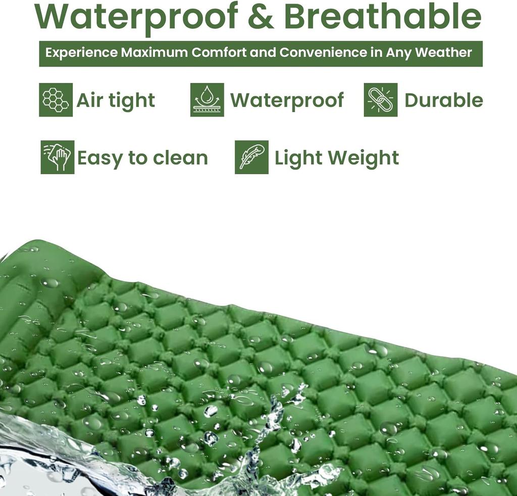 Foldable Inflatable Lightweight Air Mat Ultra Lightweight Waterproof Nylon Cushion Outdoor Camping Picnic Hiking Laying Mats
