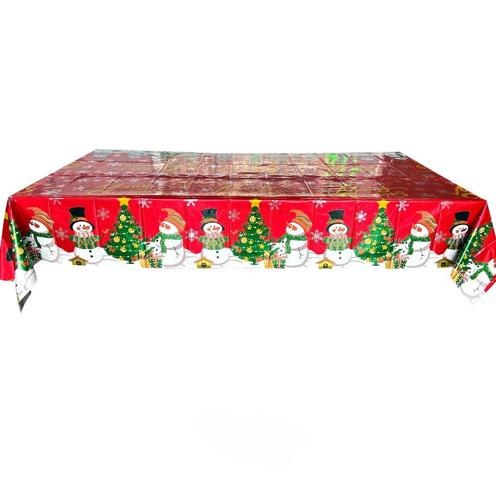 Christmas Themed Party Tablecloth, Christmas Desktop Decoration, Santa Claus Snowflake Deer Pattern Tablecloth