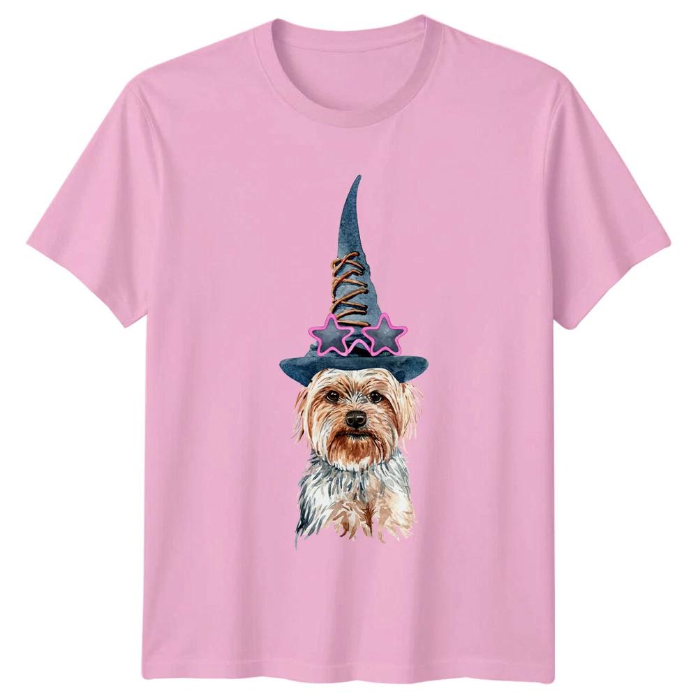 Halloween Dog Witch Hat Unisexs TShirt Cute Yorkie Boo