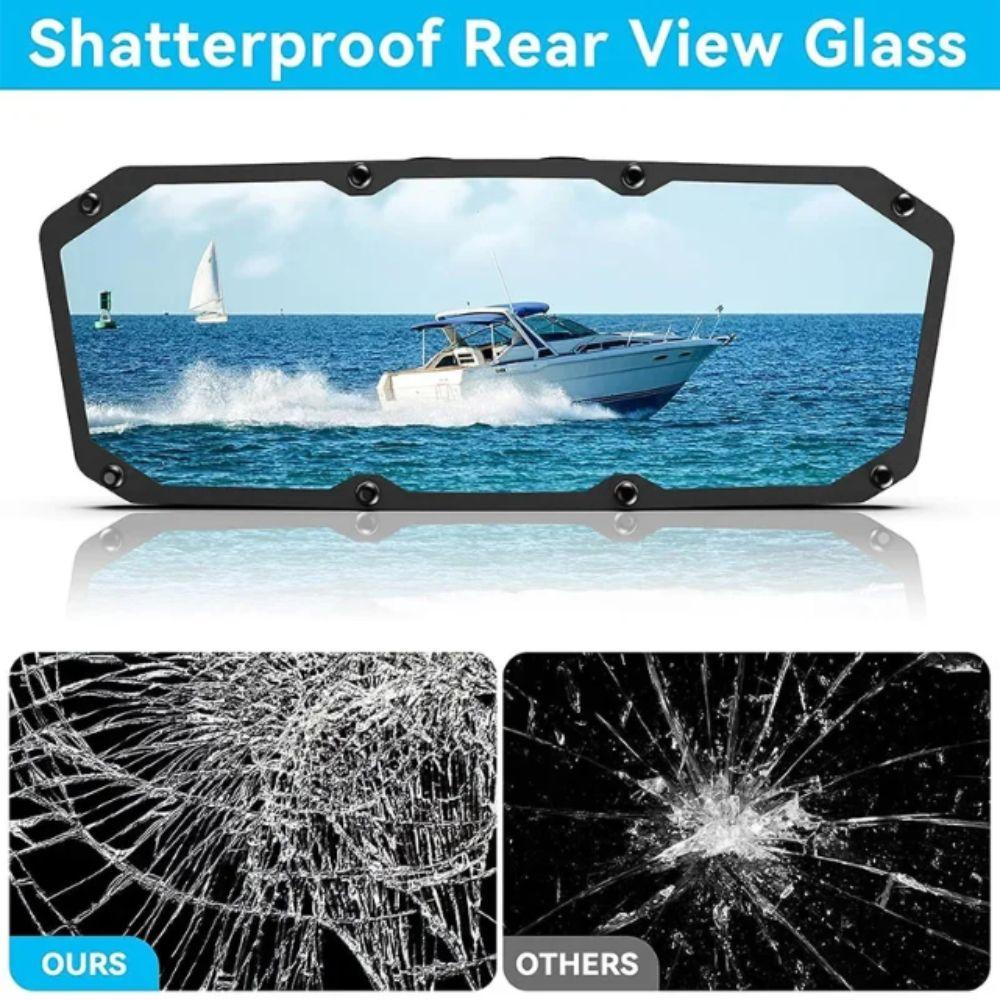 Heavy Duty Universal Boat Mirror Stainless Steel Jet Ski Mirror Marine Rearview Mirror  Boat