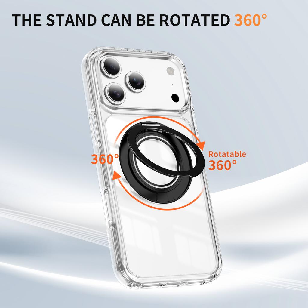 Magnetic 360° Stand for iPhone 12-17 Pro Max Case  Magnet Wireless Charging Kickstand Cover for iPhone 15 16 17 Pro Max