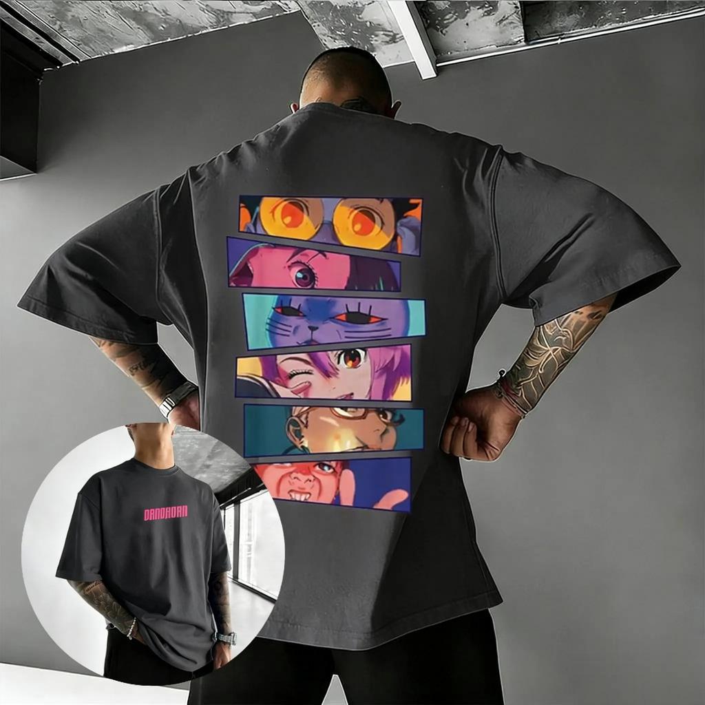 Dandadan Mysterious Eye Collage Vintage Washed Oversized Anime Streetwear T-Shirt  Women And Men T-Shirt
