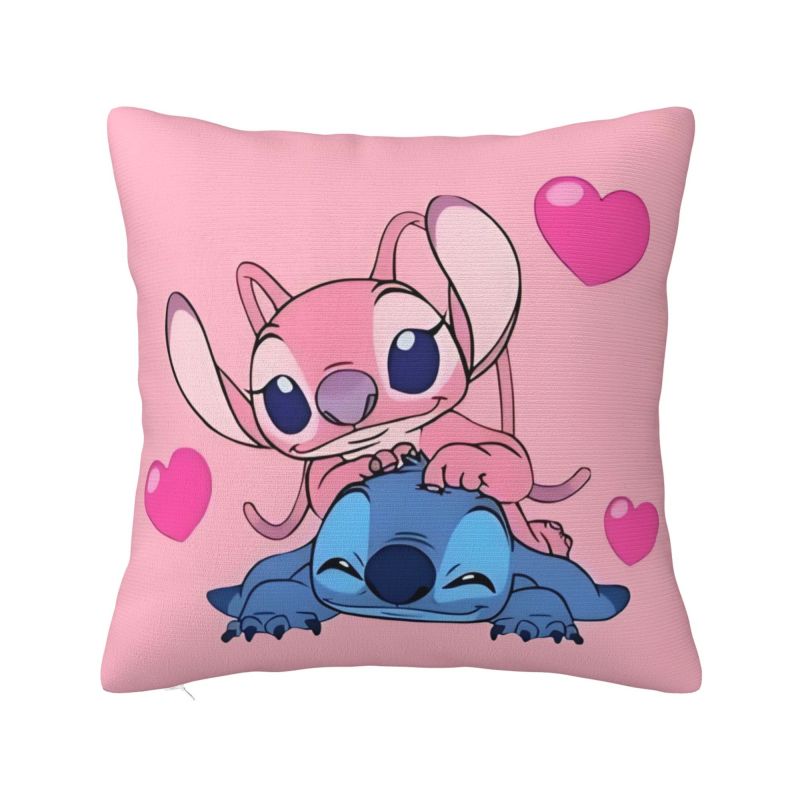 

Custom Lilo And Stitch Cartoon Pillow Covers Decor Home Kawaii Disney Anime Modern Cushion Cover Soft Pillowcase 20x20Inch