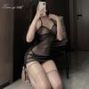 Xianyi Sexy Lingerie Nightclub Women's Uniform Bed Passion Clothes Sexy Perspective Cheongsam Free-to-take Set 310