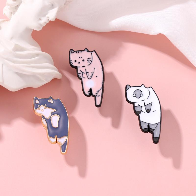Cat Unique Siamese Themed Alloy Brooch Pin Fun Decorative Accessory For Clothing Bags And