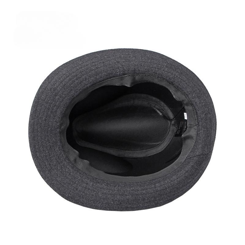 Gentleman Hat Men's British Style Retro Simple Pure Color Wool Top Hat Men's Casual Jazz Hat