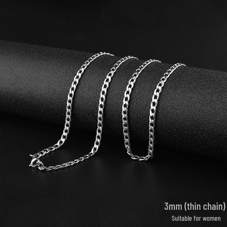 

Titanium Steel Thick Cuban Chain Necklace for Women & Men - Trendy Hip-Hop Street Style Accessories.