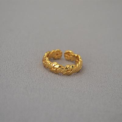 Korean Niche Style Gold-Plated Open Brass Ring for Women