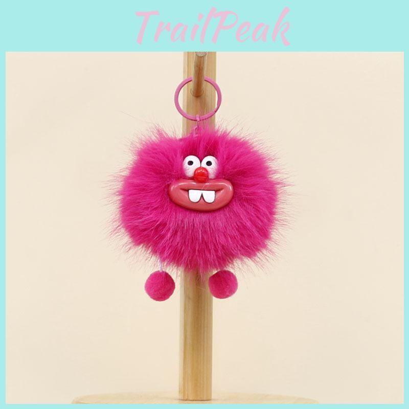 Cute Bucktooth Coal Ball Plush Keychain Backpack Charm Stuffed Gift Students For