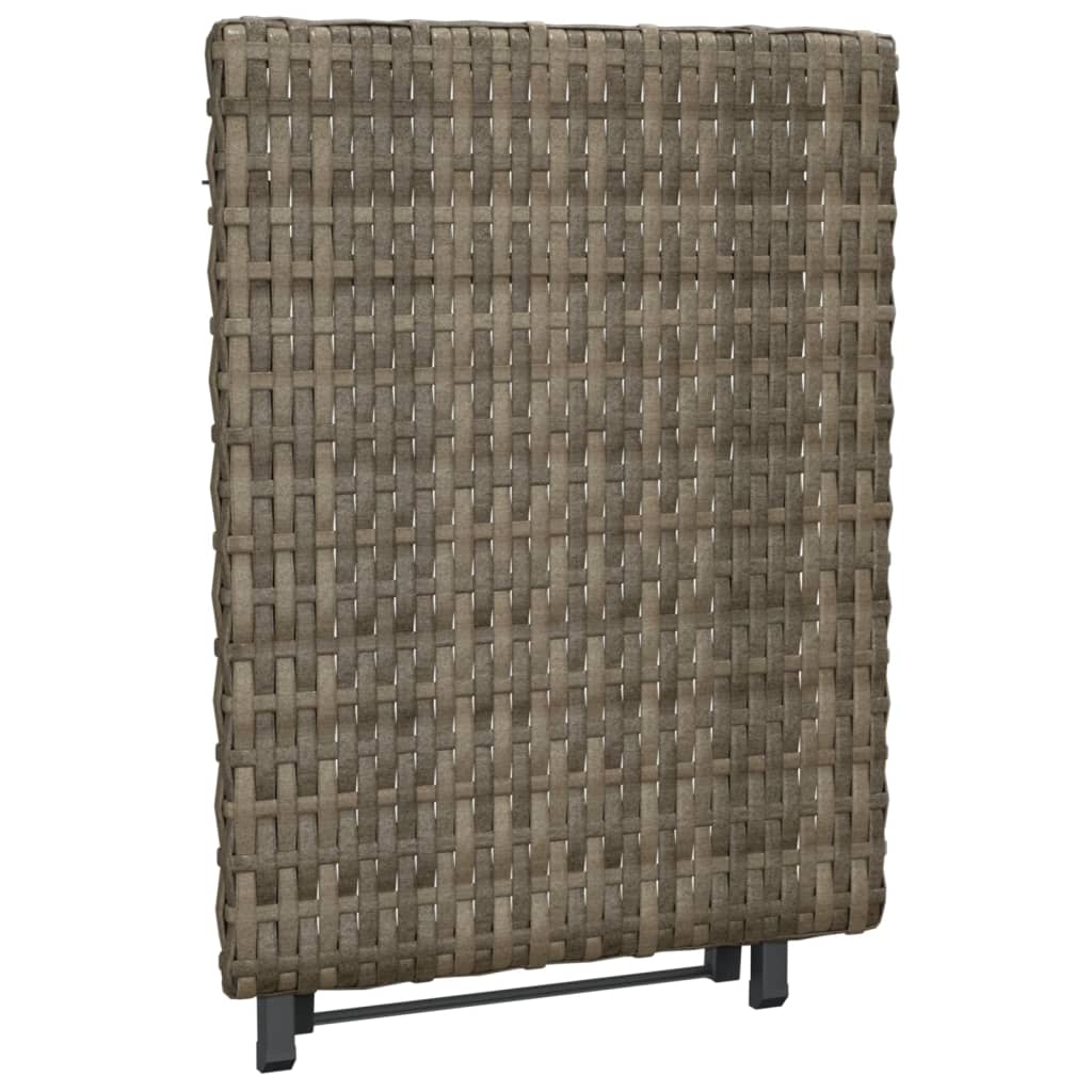Vidaxl Składany Stolik, Szary, 45X35X32 Cm, Polirattan