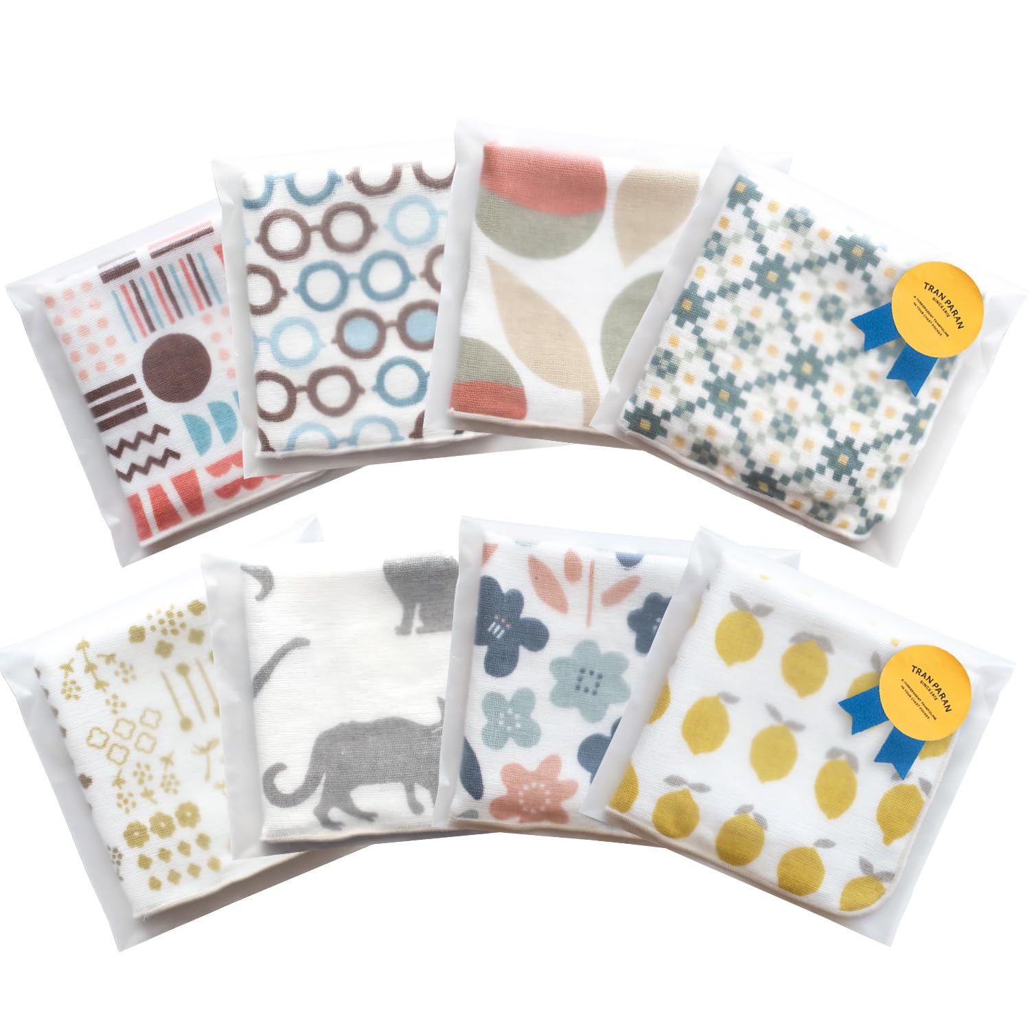 

Tramparan Women s Gauze Handkerchief 8-Piece Set - Individually Wrapped, Made in Japan 24x24cm