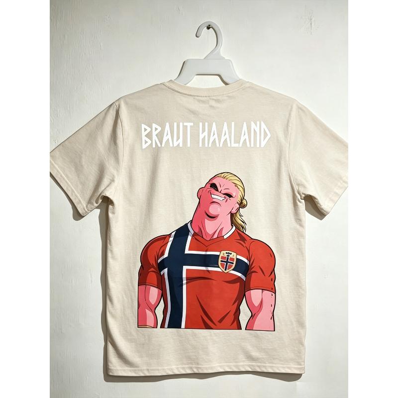 2026 Hot Sale Erling Haaland Norway Funny Majin Buu Graphic T Shirt Men Football Soccer Cartoon Tee Unisex Streetwear Short Sleeve Tops