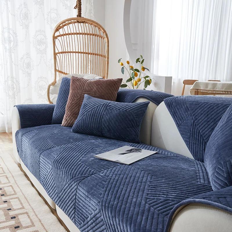 Living Room Sofa Cover Cotton Couch Cover Jacquard Nordic Sofa Cushion Four Seasons Daybed Towel L-shaped Sofa Protective Case