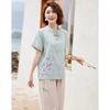 Paster New Chinese Style Embroidered Summer Outfit Set for Mothers