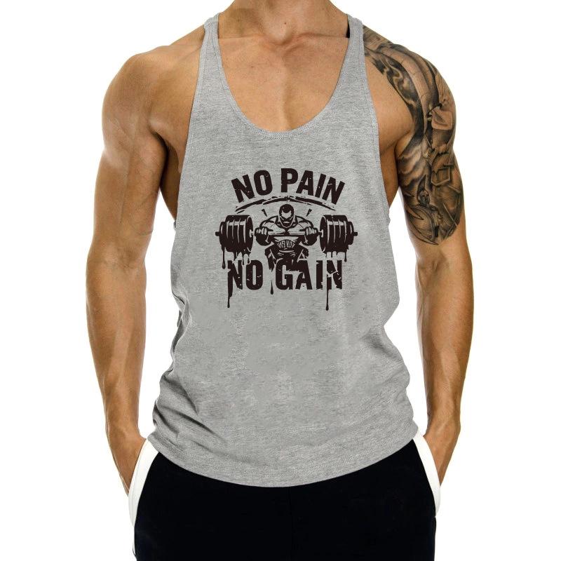 Men's Summer Y-Back Tank Top: Sporty, Thin Strap, Sleeveless Bodybuilding Shirt with Custom Logo, Loose Fit