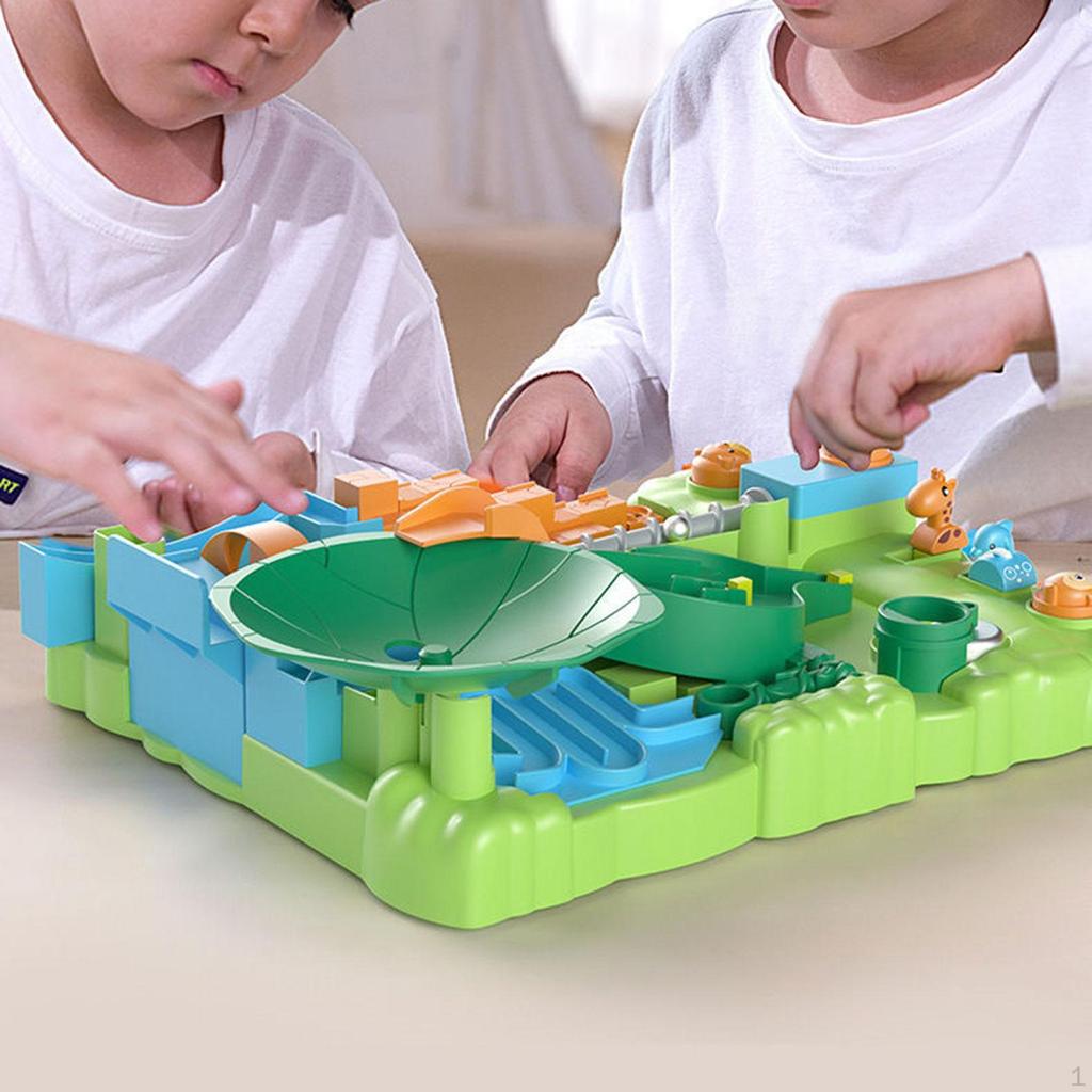 Aile Oyunu Çocuk Mermer Koşusu 3 4 5 6 7 8+ Yaş İçin Yapı Blokları Yeşil