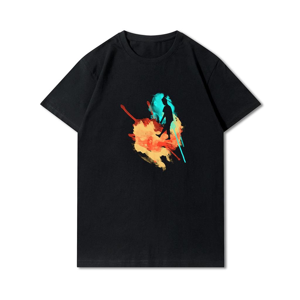 Anime 100 Muster Sommer Übergröße T-Shirts für Männer Buchstaben Bedruckt Lässige Kurzarm Oberteile 100% Baumwolle O Hals T-Shirts
