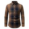Men’s Checked Long-sleeved Shirt – Men’s Business and Casual Shirt